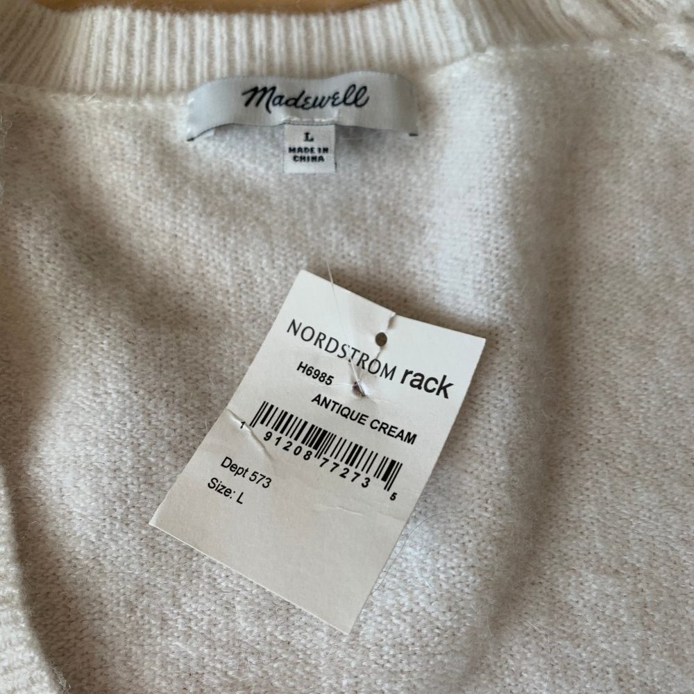 *HOST PICK*Madewell wrap front Ivory BNWT sweater - Picture 7 of 10